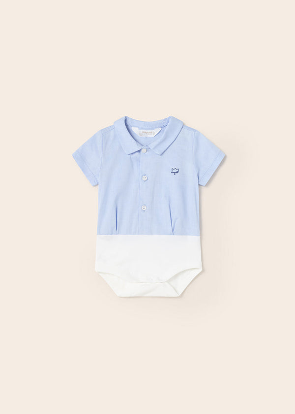 Mayoral S/s Shirt bodysuit for newborn boy - Lightblue Mayoral