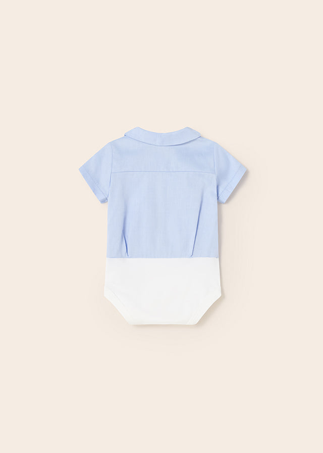 Mayoral S/s Shirt bodysuit for newborn boy - Lightblue Mayoral