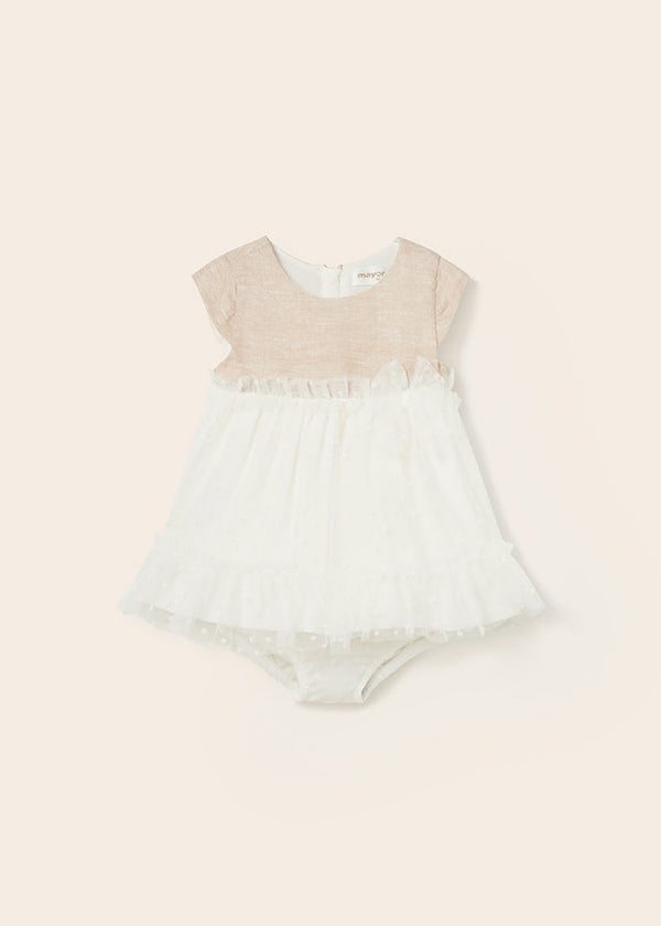 Mayoral Voile dress for newborn girl - Natural Mayoral