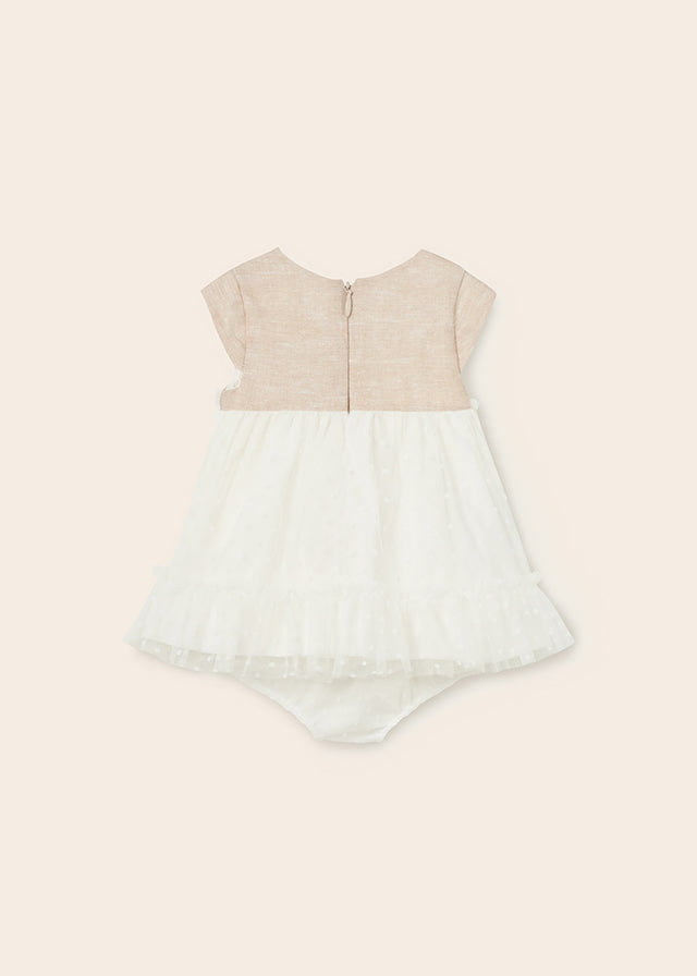 Mayoral Voile dress for newborn girl - Natural Mayoral