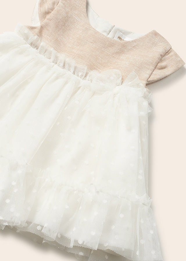 Mayoral Voile dress for newborn girl - Natural Mayoral