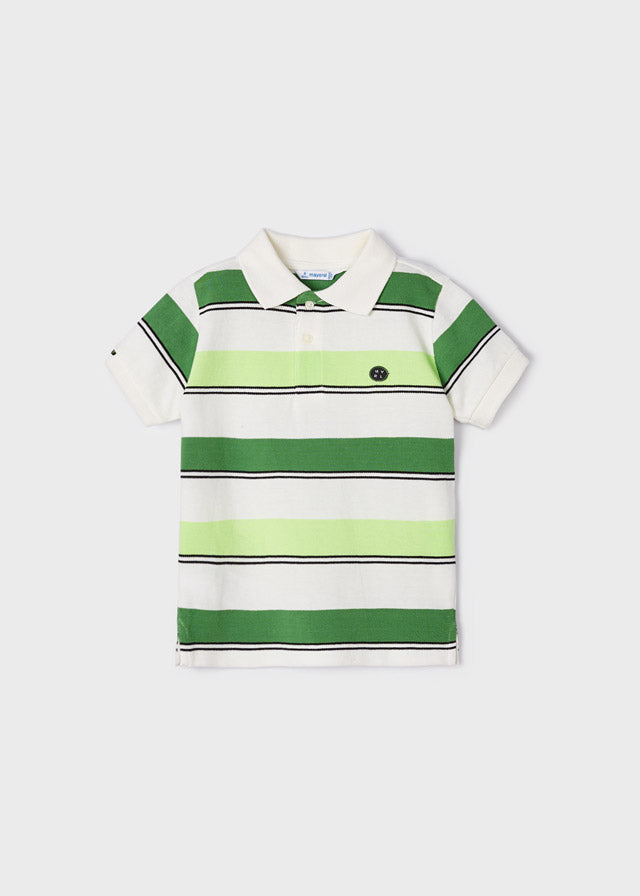 Mayoral Stripes s/s polo for boy - Green Mayoral