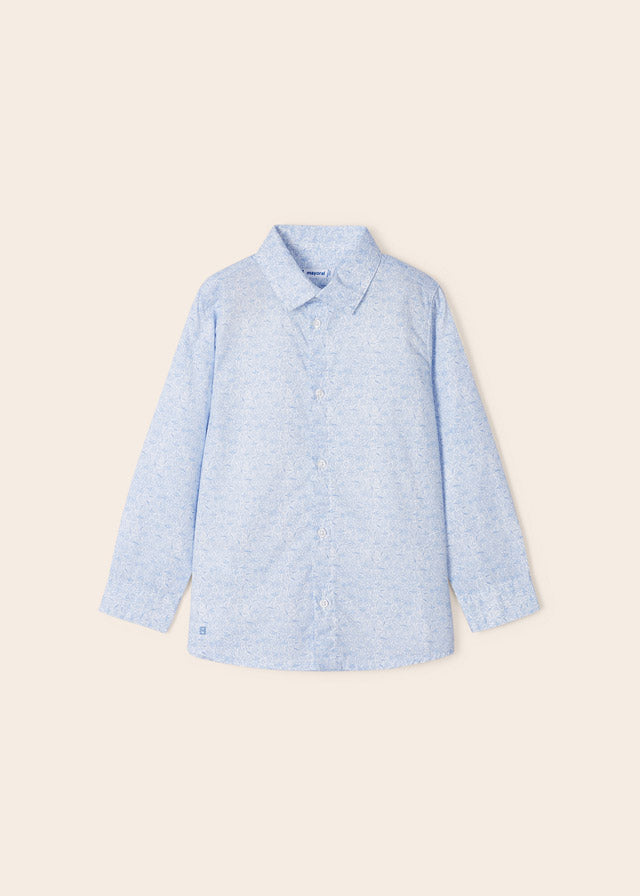 Mayoral L/s floral printed shirt for boy - Leaves Mayoral