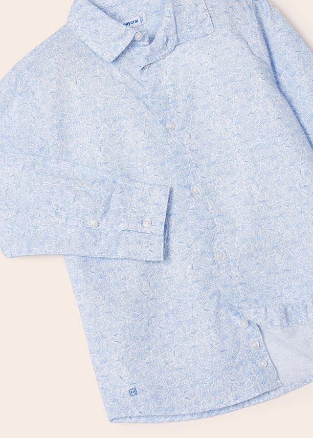 Mayoral L/s floral printed shirt for boy - Leaves Mayoral