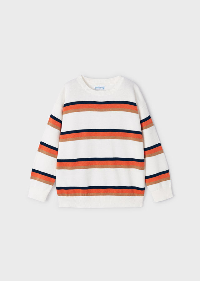 Mayoral Stripes jumper for boy - Grapefruit Mayoral