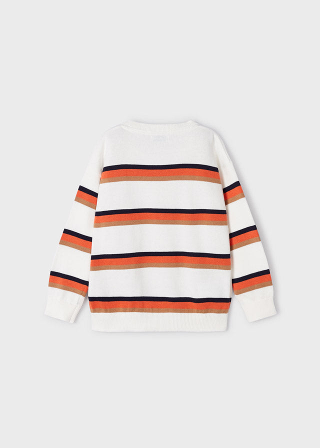 Mayoral Stripes jumper for boy - Grapefruit Mayoral