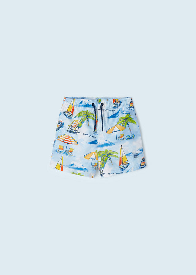 Mayoral Printed swim shorts for boy - Wave blue Mayoral