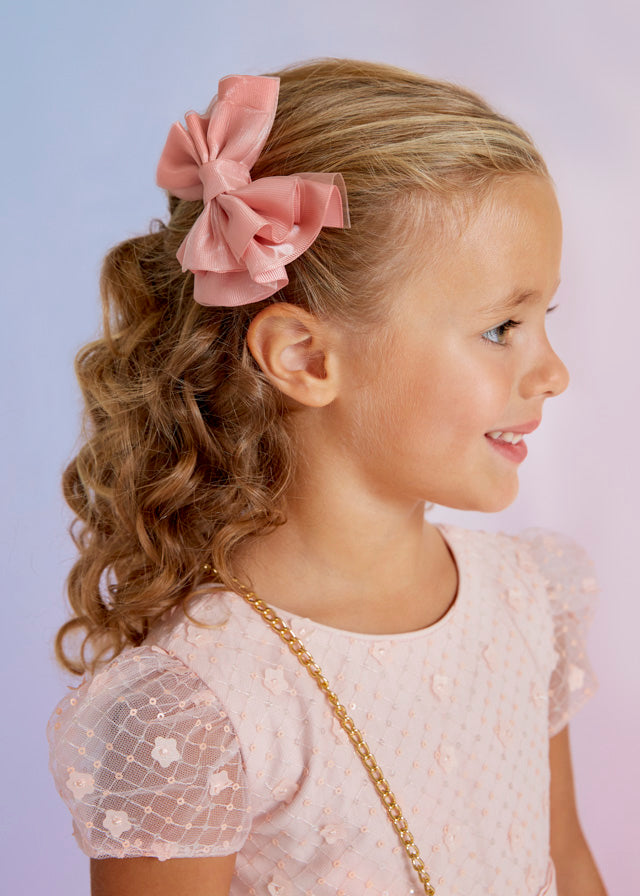 Pink bow hairclip girl Abel and Lula