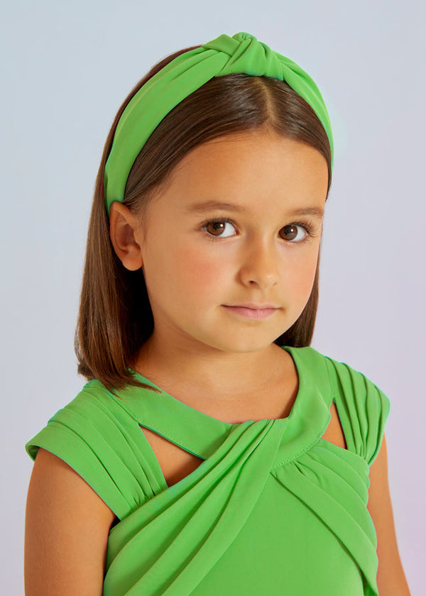 Knot Crepe Green Headband Girl Abel and Lula