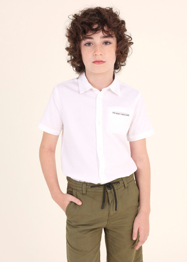 Mayoral Short sleeve dress shirt for teen boy - White Mayoral