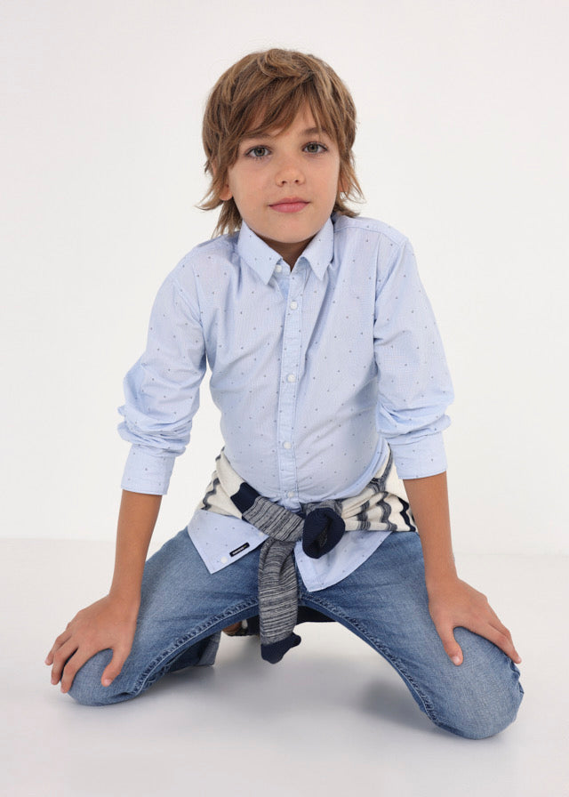 Mayoral L/s shirt for teen boy - Sky Mayoral