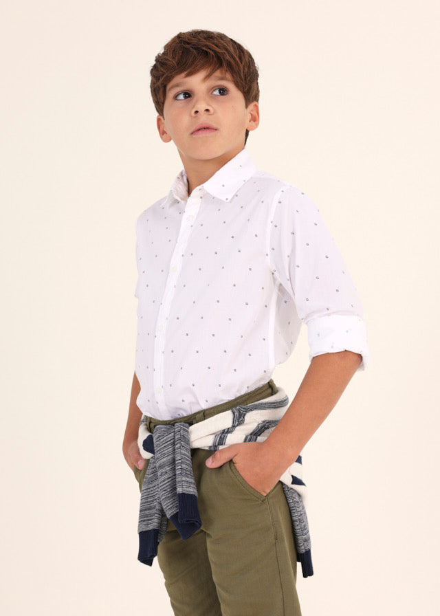 Mayoral L/s shirt for teen boy - White Mayoral