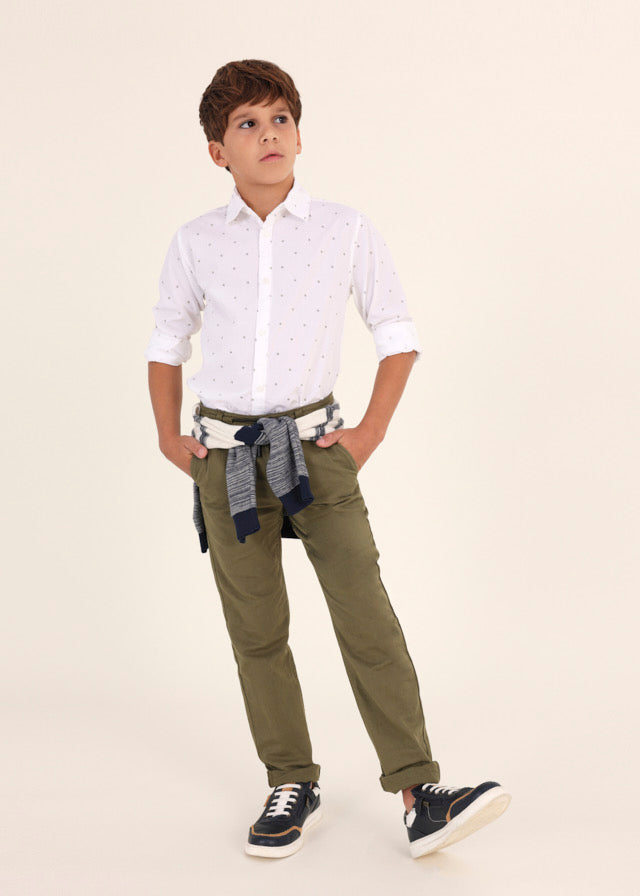 Mayoral L/s shirt for teen boy - White Mayoral