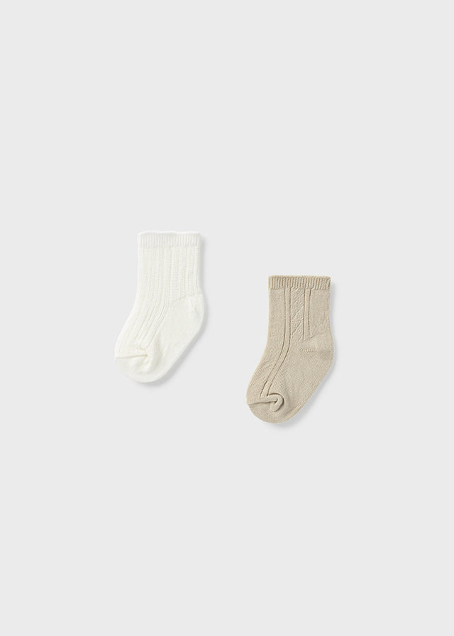 Mayoral 2 socks set for newborn boy - Linen Mayoral