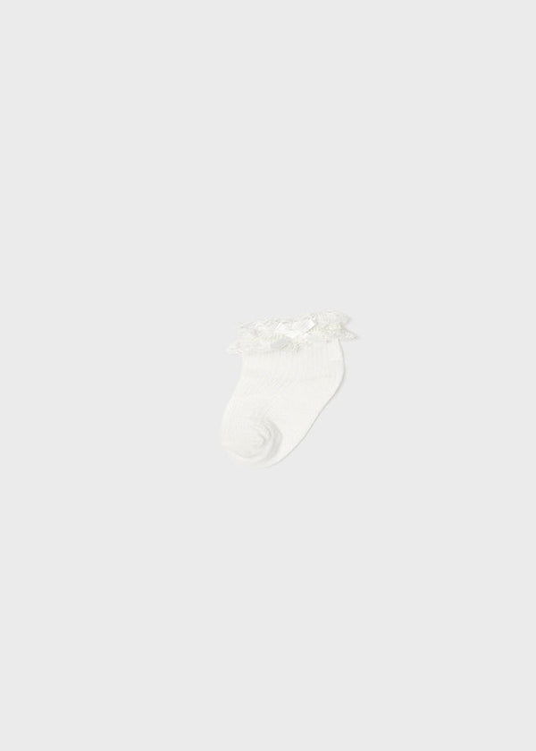 Mayoral Dressy socks for newborn girl - Natural Mayoral