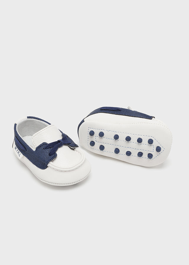 Mayoral Moccasins for newborn boy - White-Indi Mayoral