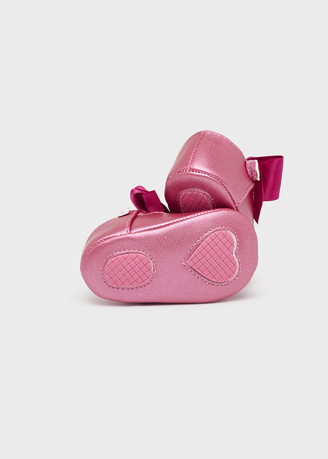 Mayoral Bow buckle shoes for newborn girl - Tulip rose Mayoral