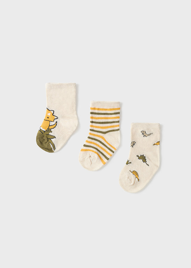 Mayoral Set of 3 socks for baby boy - Oat vig Mayoral