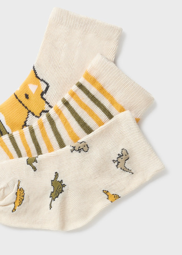 Mayoral Set of 3 socks for baby boy - Oat vig Mayoral