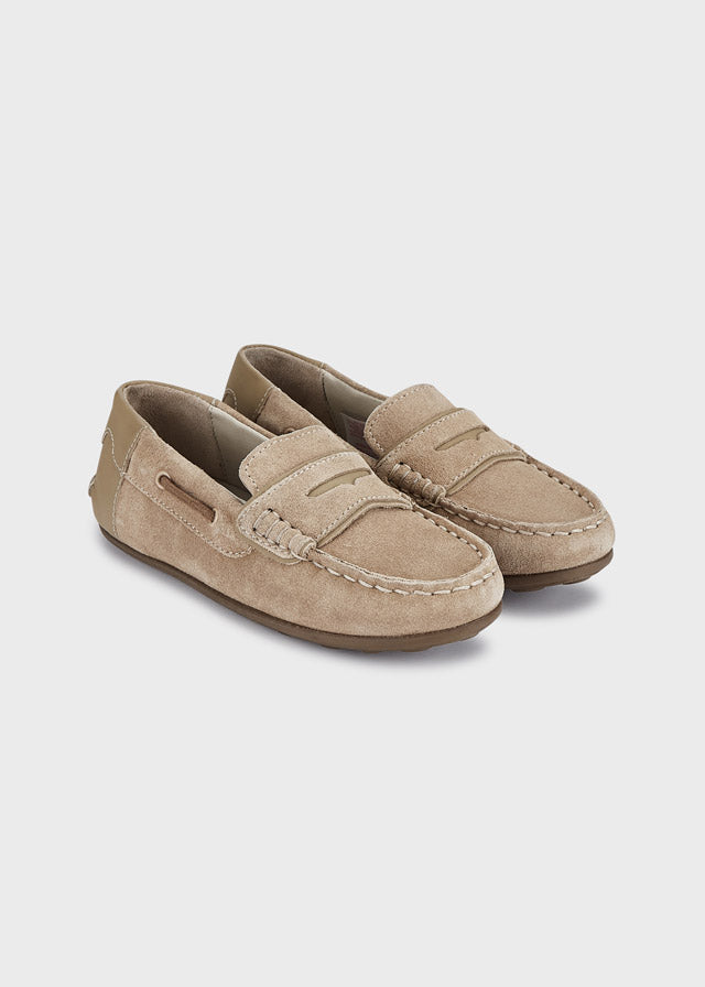 Mayoral Leather moccasins for baby boy - Sand Mayoral