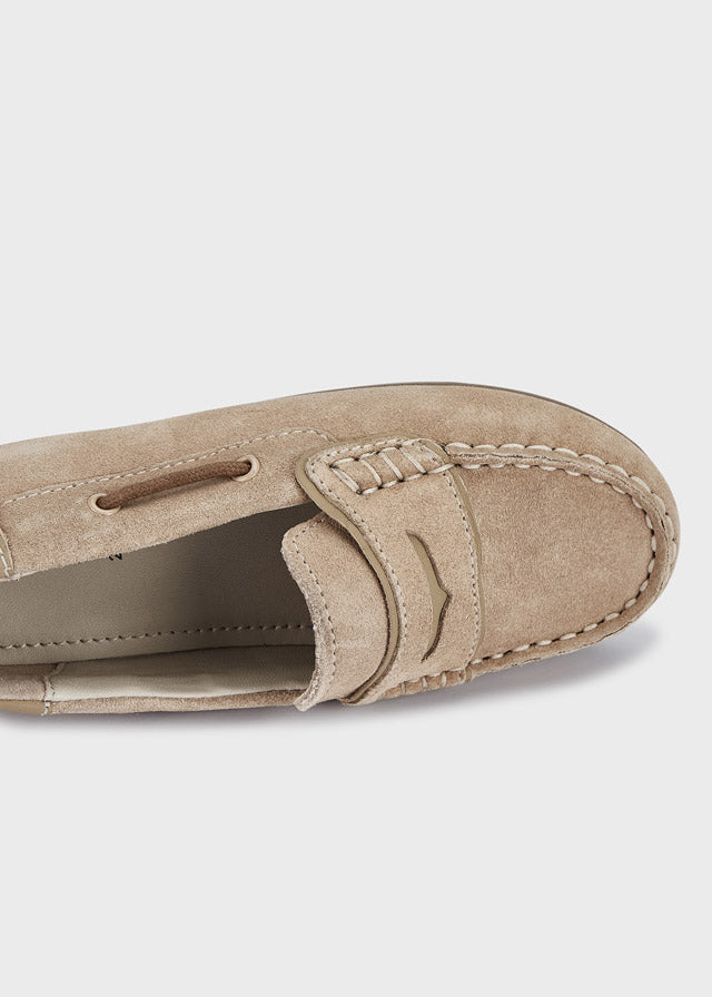 Mayoral Leather moccasins for boy - Sand Mayoral