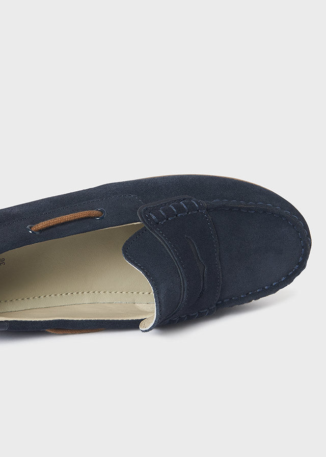 Mayoral Leather moccasins for boy - Navy Mayoral