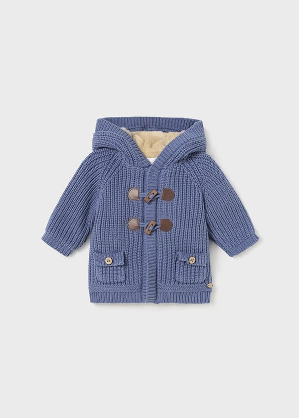 2302 - Knit cardigan for newborn boy - Winterblue - Be Chic
