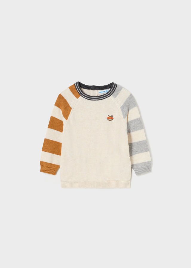 2322 - Jumper for baby boy - h - Cream - Be Chic