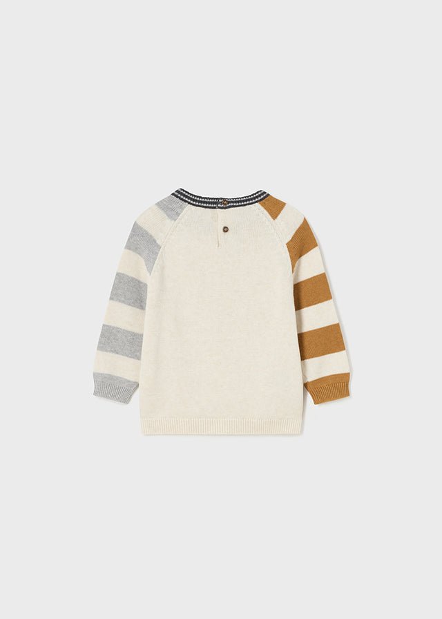 2322 - Jumper for baby boy - h - Cream - Be Chic