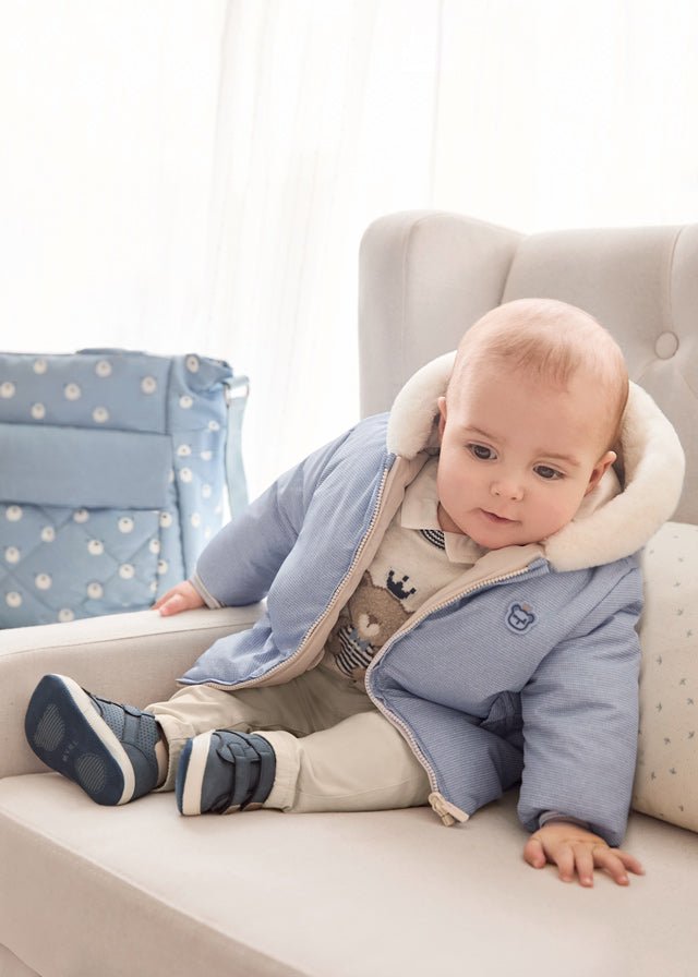2515 - Long trousers with suspenders for newborn boy - Stone - Be Chic
