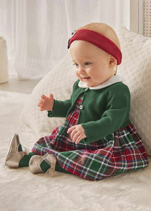 2864 - S/s Smocked dress for newborn girl - Cherry - Be Chic