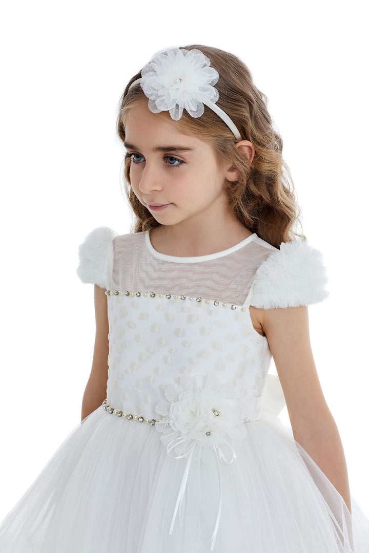 Girl Ruffle Beige Dress Pamina