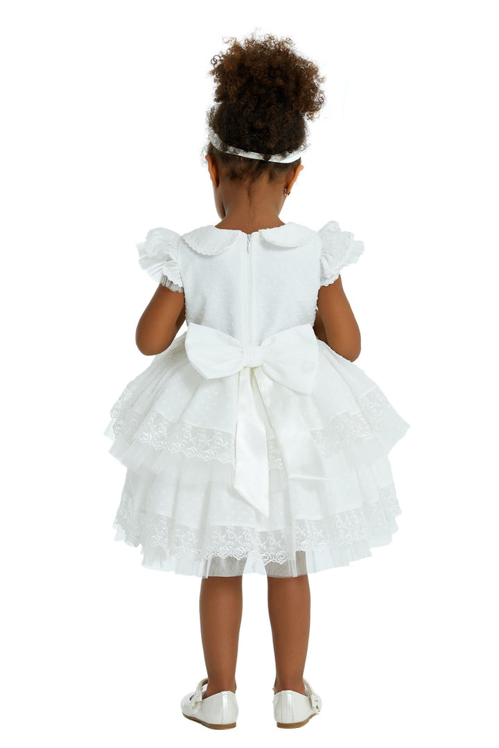 Girl Baby Collar Layered ECRU Dress Pamina