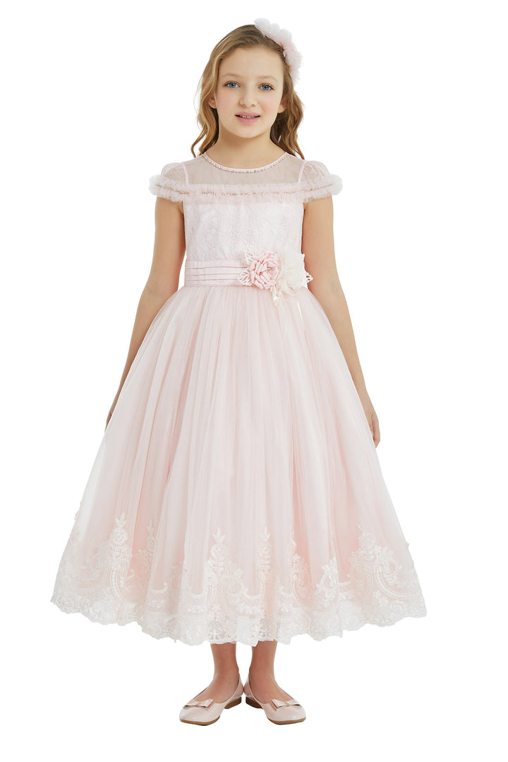 Girl Long Tulle Powder Dress Pamina