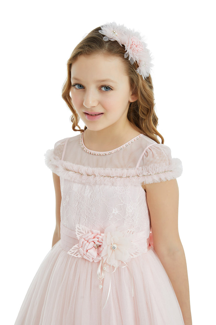 Girl Long Tulle Powder Dress Pamina