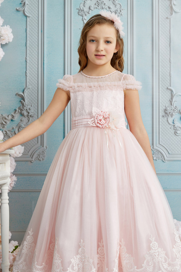 Girl Long Tulle Powder Dress Pamina