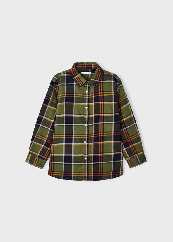 4109 - L/s checked shirt for boy - Oregano - Be Chic