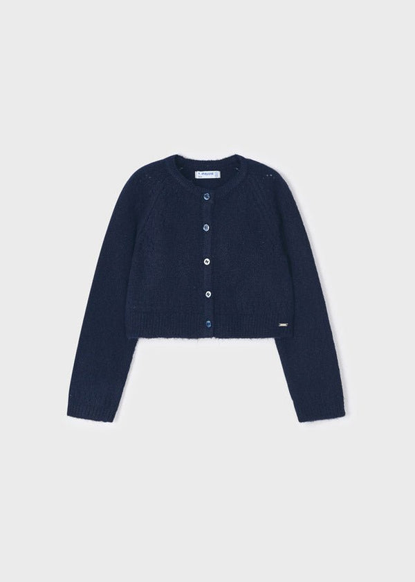4310 - Openwork knit cardigan for girl - Navy - Be Chic