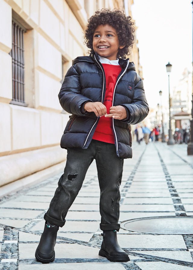 4513 - Ripped denim cargo pants for boy - Dark Grey - Be Chic
