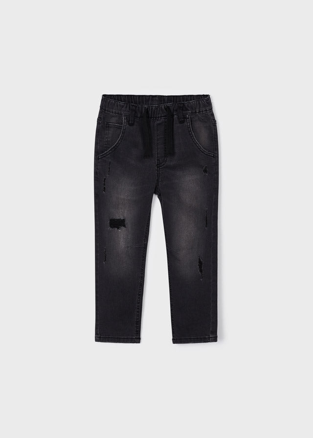 4513 - Ripped denim cargo pants for boy - Dark Grey - Be Chic