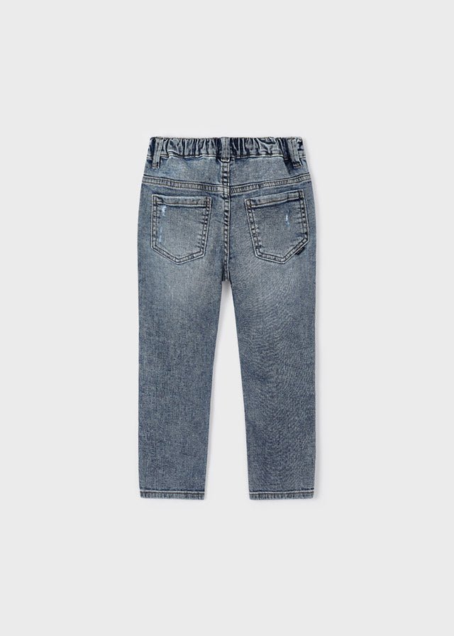 4513 - Ripped denim cargo pants for boy - Dirty blue - Be Chic