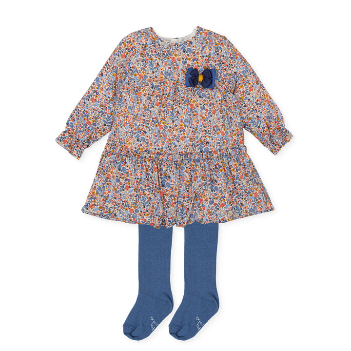 Girl Gouache Dress & Tights-Ink Tutto Piccolo
