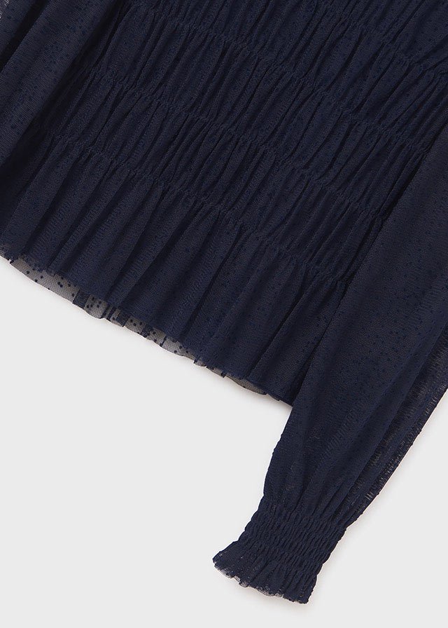 7176 - Tulle blouse for teen girl - Dark - Be Chic