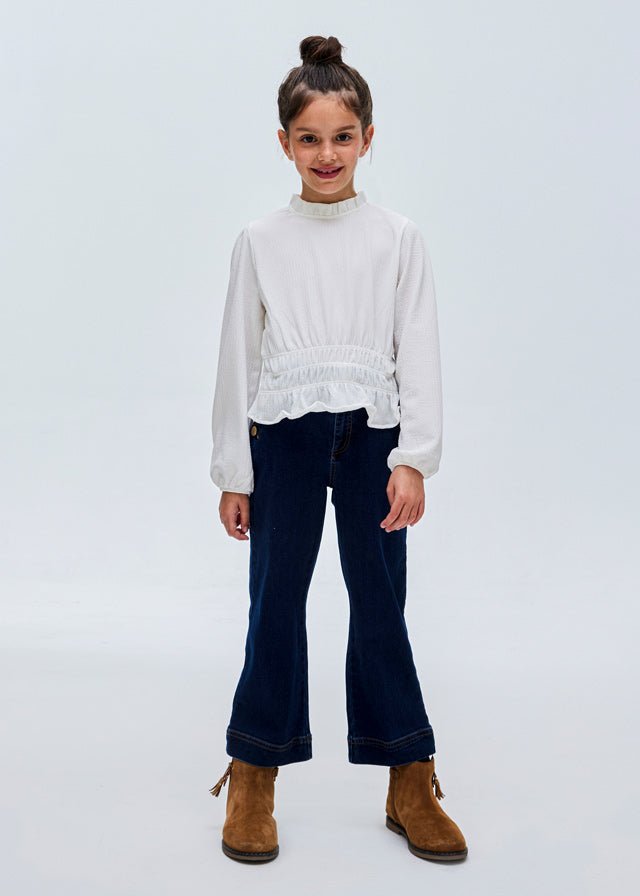 7178 - Knit blouse for teen girl - Natural - Be Chic