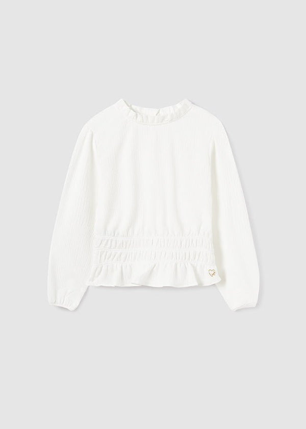 7178 - Knit blouse for teen girl - Natural - Be Chic