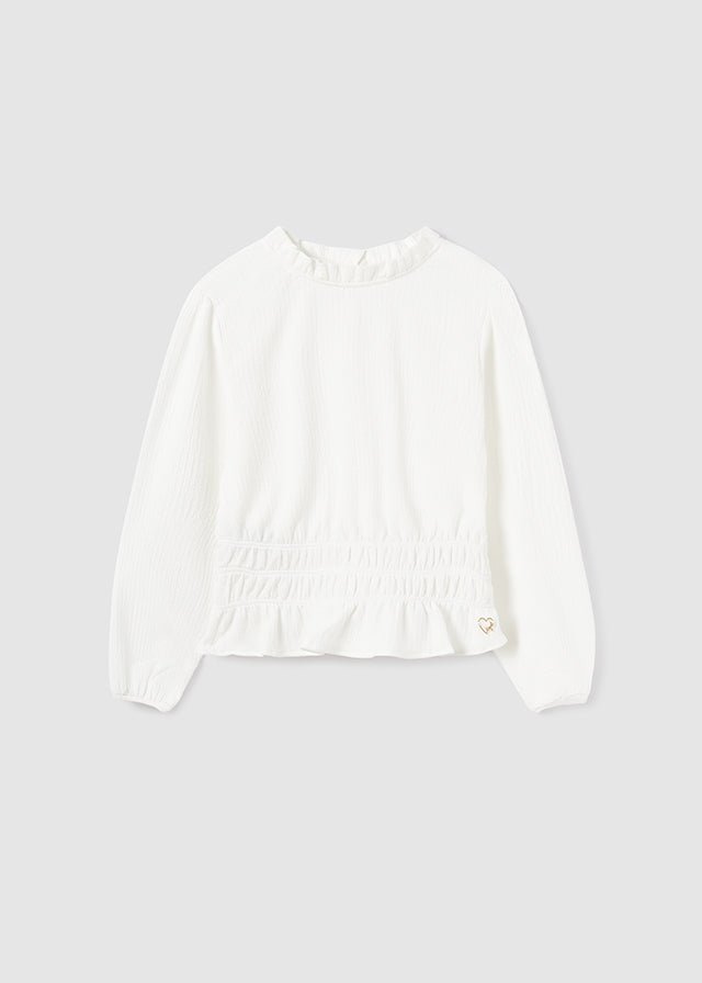 7178 - Knit blouse for teen girl - Natural - Be Chic