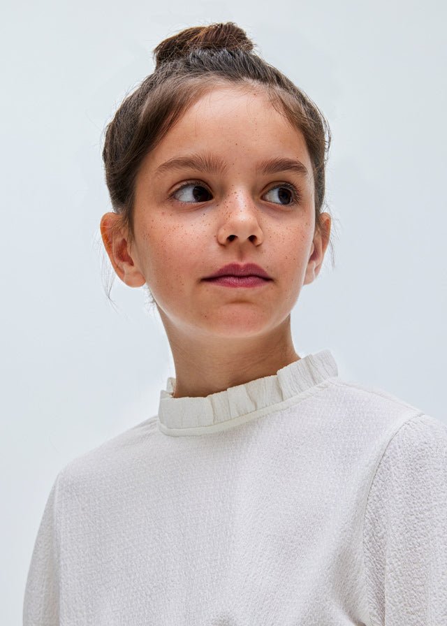 7178 - Knit blouse for teen girl - Natural - Be Chic