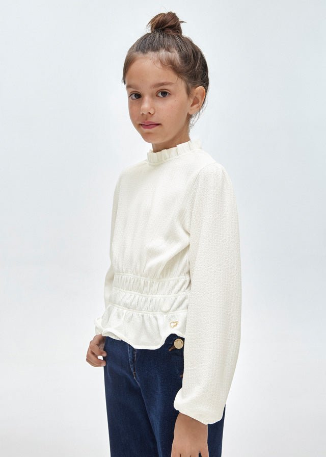 7178 - Knit blouse for teen girl - Natural - Be Chic