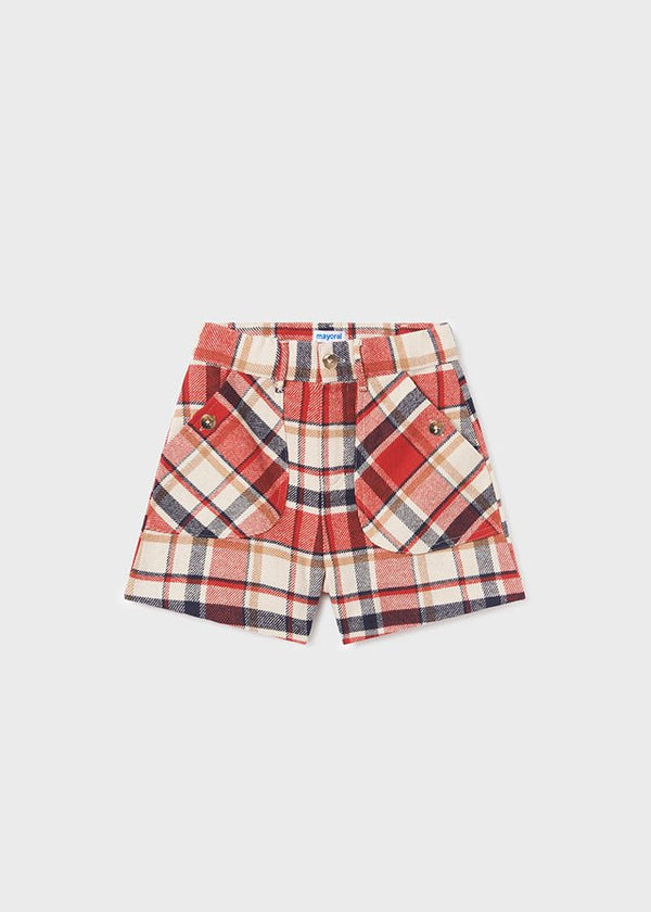 7209 - Plaid shorts for teen girl - Red - Be Chic