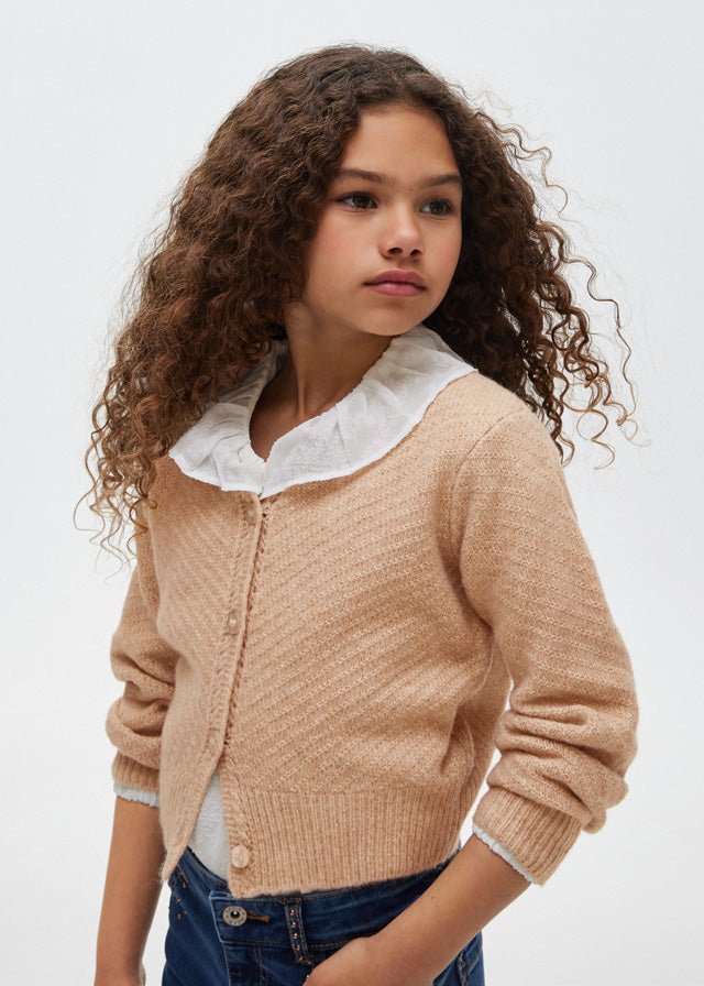 7311 - Knitting cardigan for teen girl - h - Bark - Be Chic